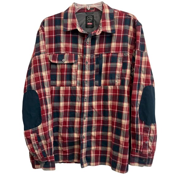 Wrangler Men's ATG Flannel Plaid Button-Down Shirt - Size Large - Picture 1 of 9